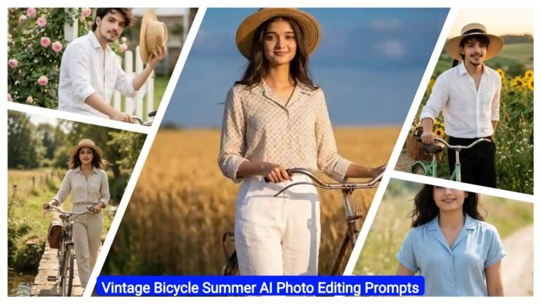 Vintage Bicycle Summer AI Photo Editing Prompts | AI Image Generator for Business Marketing