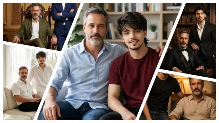 Father And Son Photo Editing Prompts | AI Image Generator for Business Marketing