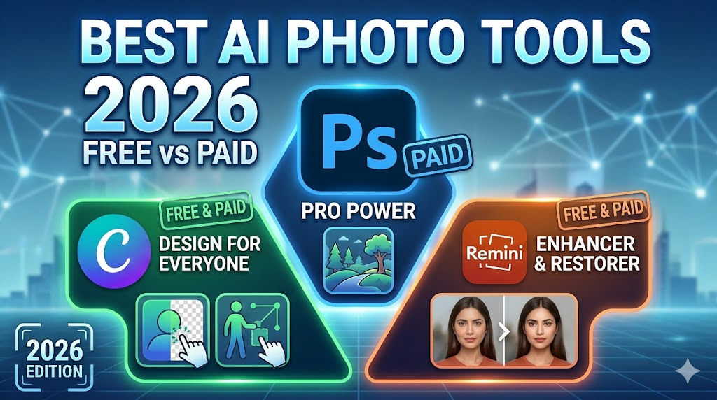🧠 Best AI Photo Editing Tools Compared (Free vs Paid)