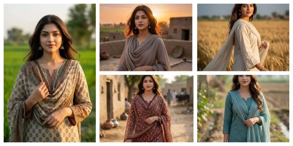 Best Gemini AI Photo Editing Prompt Pakistani Village Girl Look AI