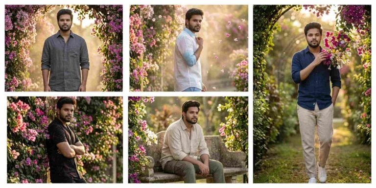 Cinematic Garden Stroll Gemini AI Prompts for Boys | AI Image Generator for Business Marketing
