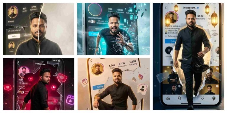 Instagram Profile Breakthrough AI Prompt With 3D Torn Paper Cinematic Style