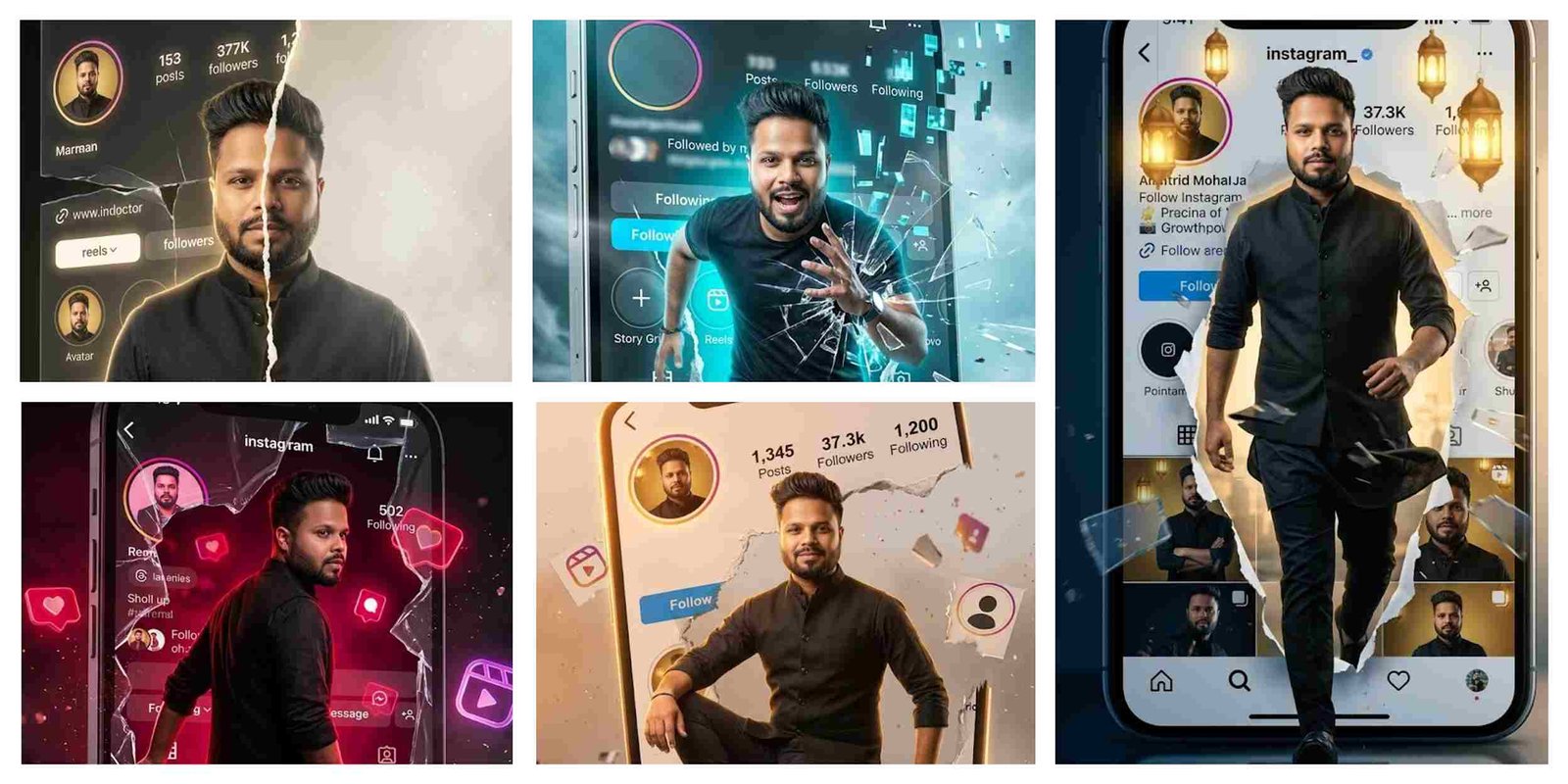 Instagram Profile Breakthrough AI Prompt With 3D Torn Paper Cinematic ...