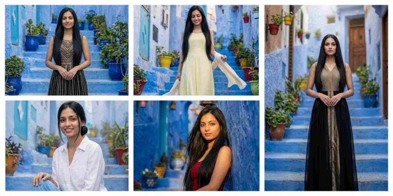 The Blue City In Morocco AI Photo Editing Prompt For Girls