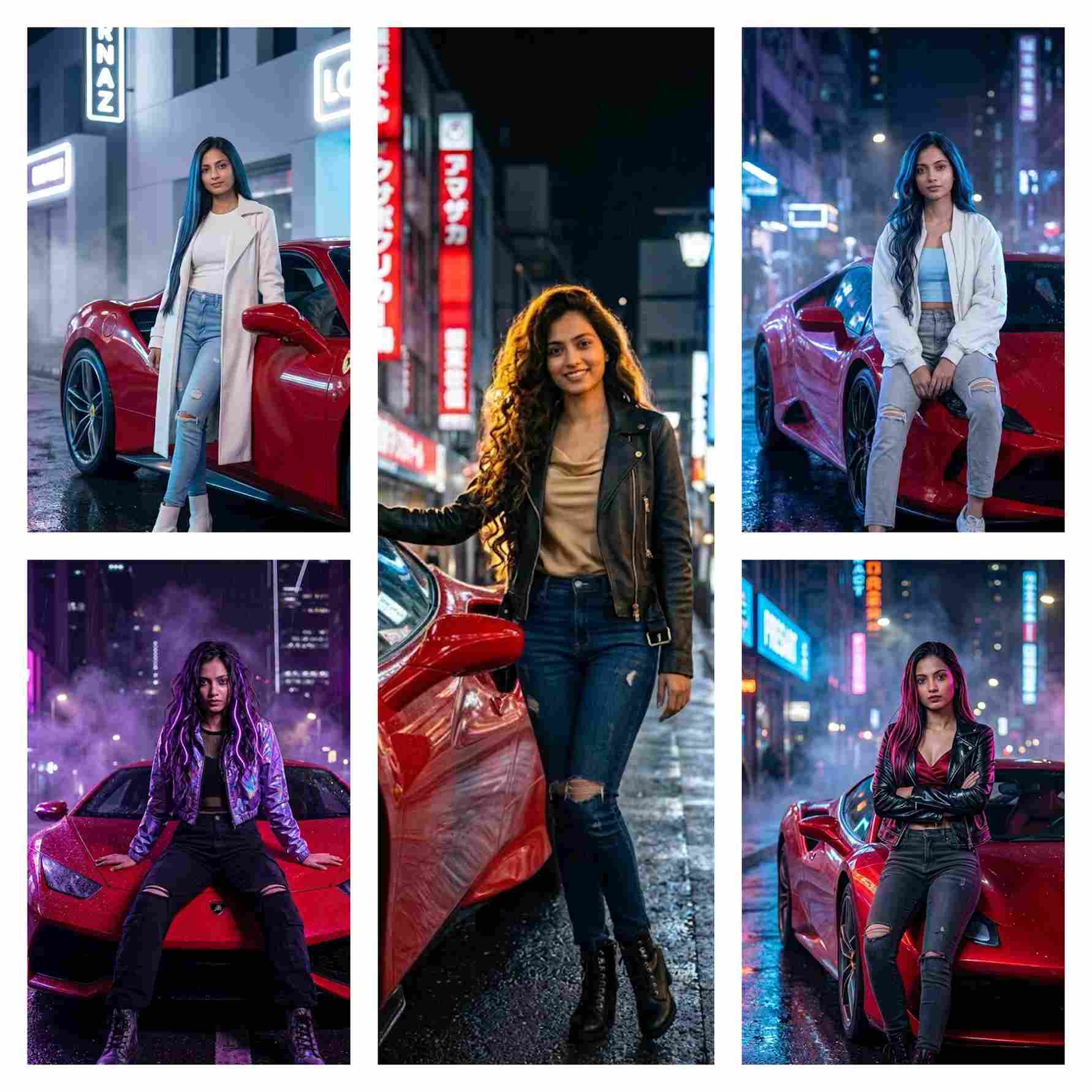 Girl With Super Car Ai Prompt | AI Image Generator for Business Marketing