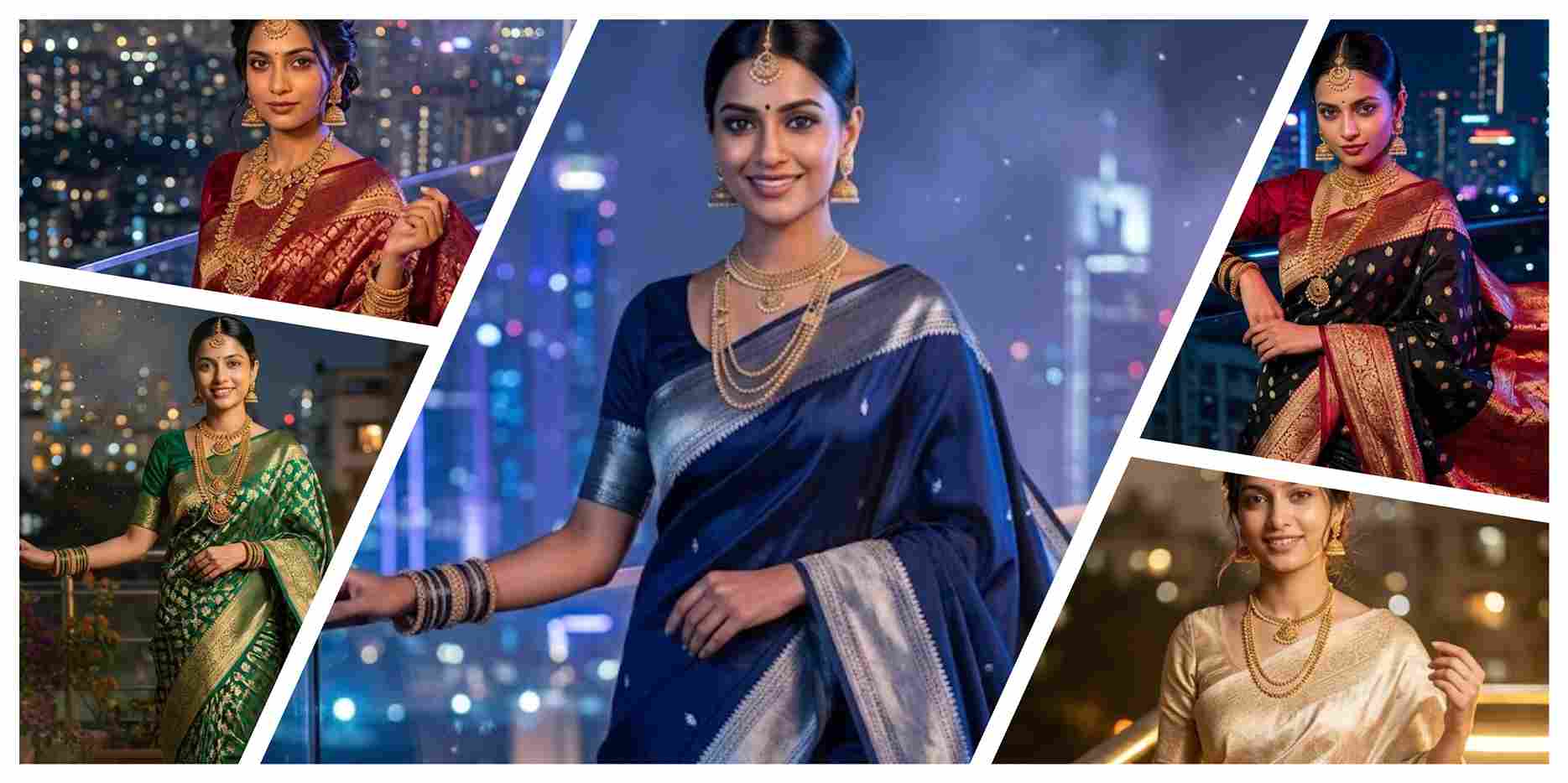 Indian Woman Wearing Modern Saree Image AI Prompts | AI Image Generator for Business Marketing
