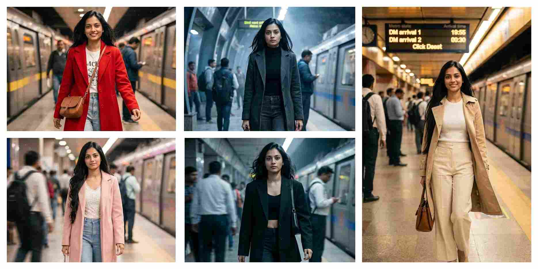 Realistic Metro Train Ai Prompt For Girl | AI Image Generator for Business Marketing