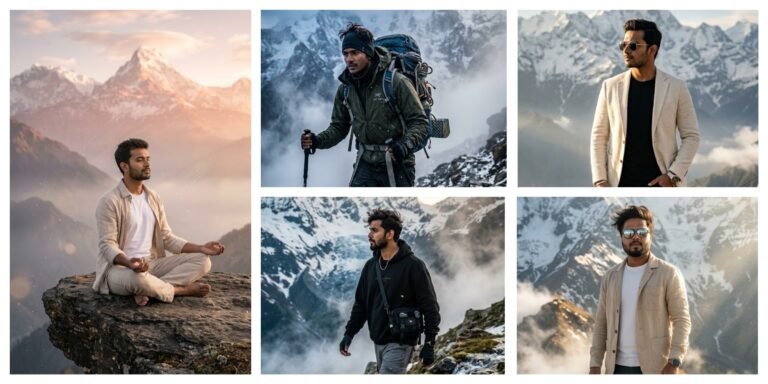 Cinematic Travel AI Prompt at Kamet Peak Mountain View