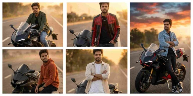 Ultra Realistic Highway Biker AI Prompt For Cinematic Sunset Portrait