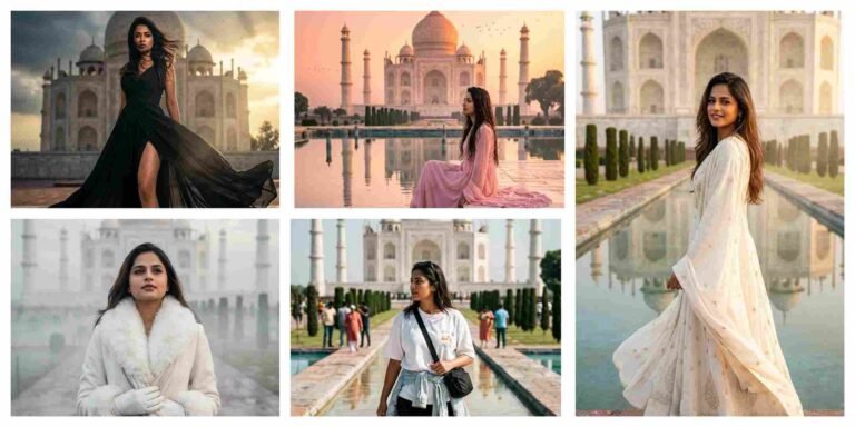 Ultra Realistic Taj Mahal AI Prompt For Luxury Golden Hour Portrait