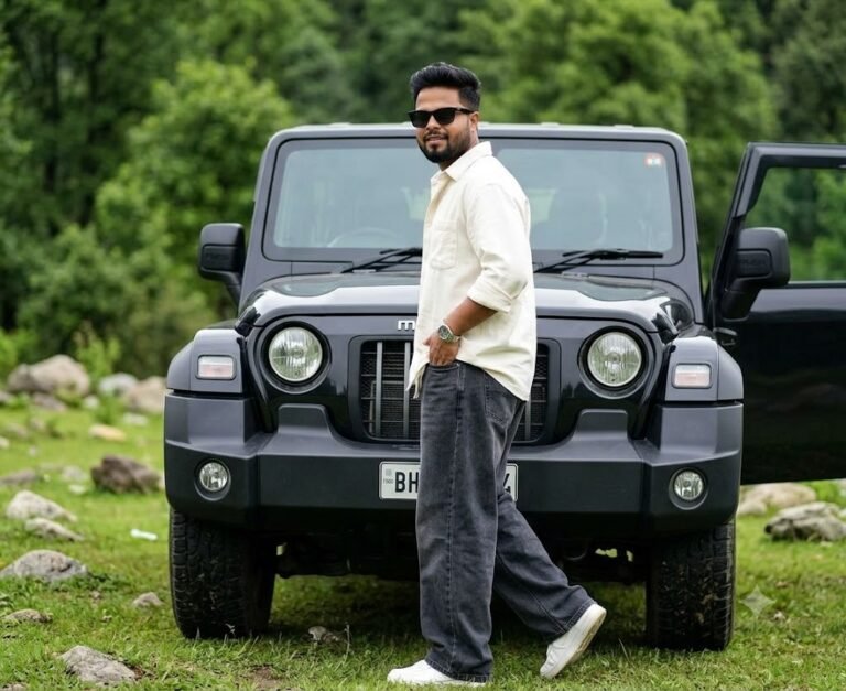 Black Mahindra Thar Outdoor Lifestyle Portrait | Gemini Prompt