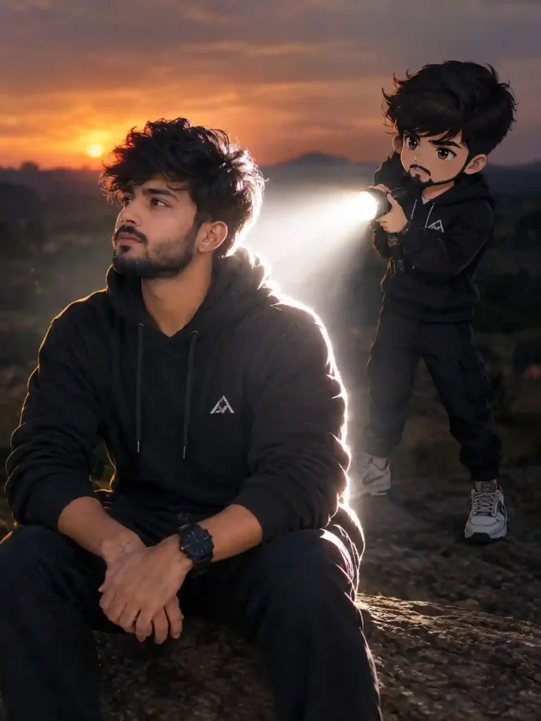 Realistic Anime Double with Flashlight – Cinematic ChatGPT Prompt